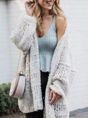 Free People Saturday Morning Cardigan XS-S Cream Wool Blend